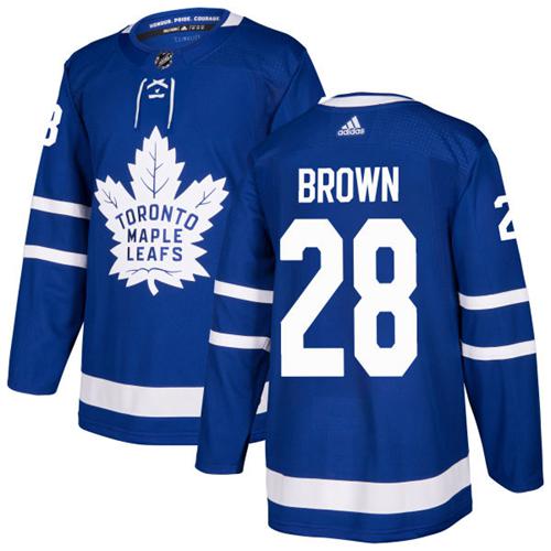 Adidas Maple Leafs #28 Connor Brown Blue Home Authentic Stitched NHL Jersey